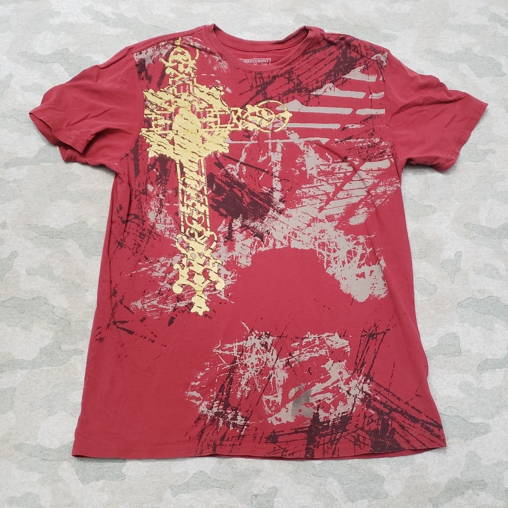 Irreverent Shirt Mens Medium Red Short‎ Sleeve Cross
